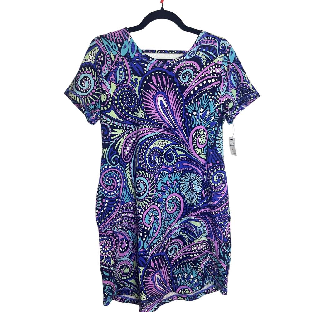 Talbots Athletic Dress Size Medium Petite Blue Purple Green Nautical Athlux